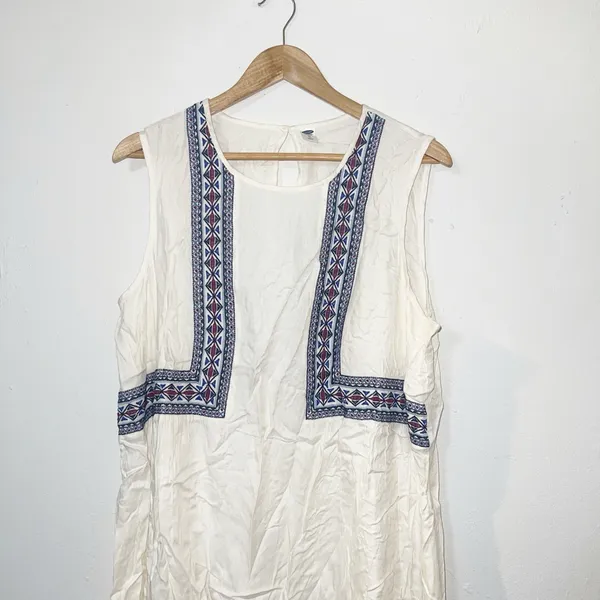 Old navy off white mini shift patterned tank summer dress - Image 2