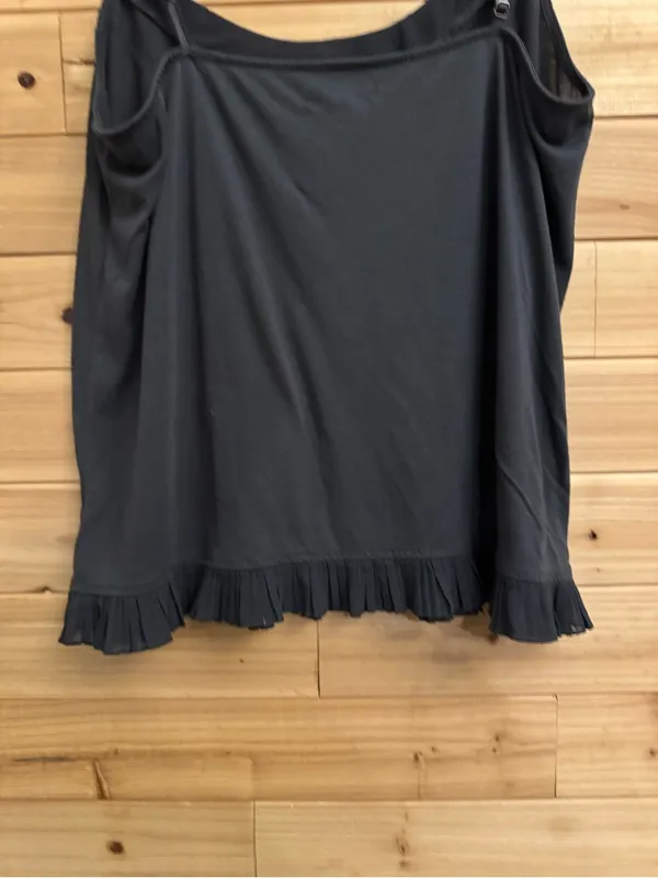 Y2K American Eagle XL Dark Gray Lace Ruffle Trim Cami Tank Top Girly Lightweight - Image 3
