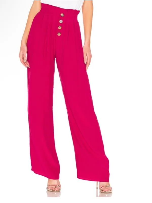 HOUSE OF HARLOW 1960 x REVOLVE Danira Pant in Fuchsia Pink Button Front Wide Leg - Image 11