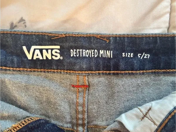 Vans Distressed Dark Blue Denim Cutoff Shorts - Women's - Image 2