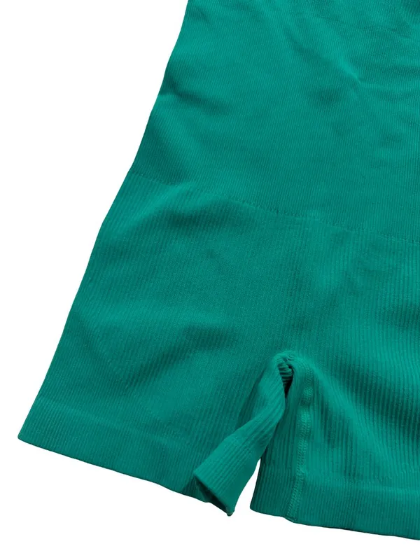 Amazon Brands Green Ribbed Racerback Romper Fitted Adjustable Small Women's - Image 5