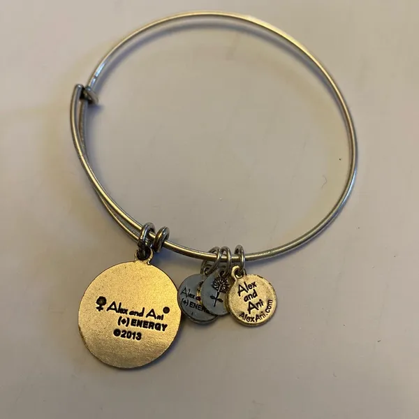 ALEX AND ANI Silver Daughter Charm Adjustable Bangle Bracelet - Image 3