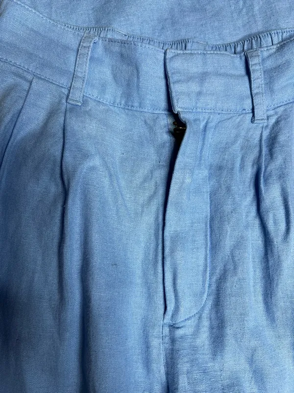 Abercrombie and Fitch Light Blue Pleated Linen Wide Leg Pants NWT Size XS - Image 4