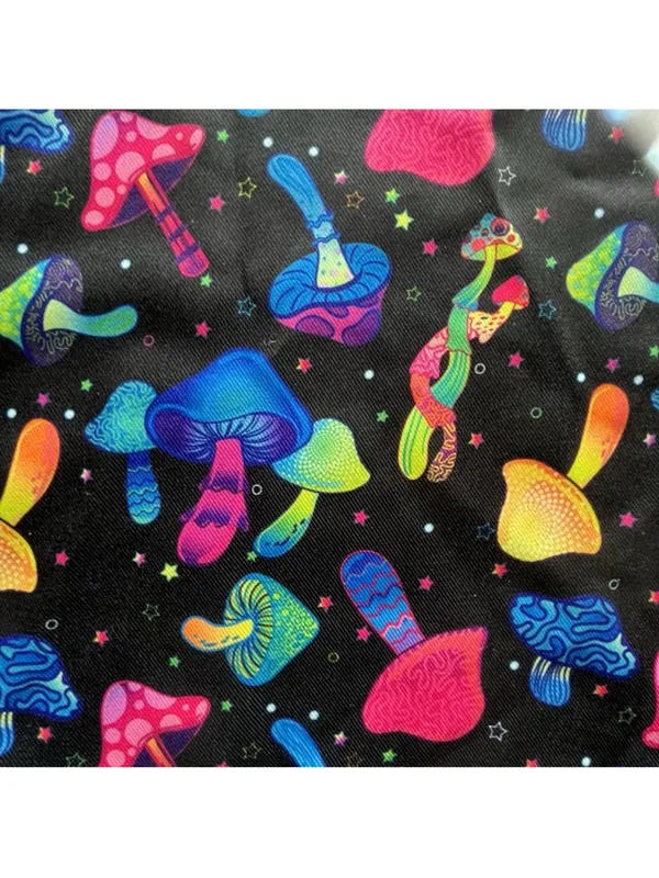 Body Rage Mini Skirt Spencer’s Mushroom Pattern Size Small Neon Colors Black - Image 4