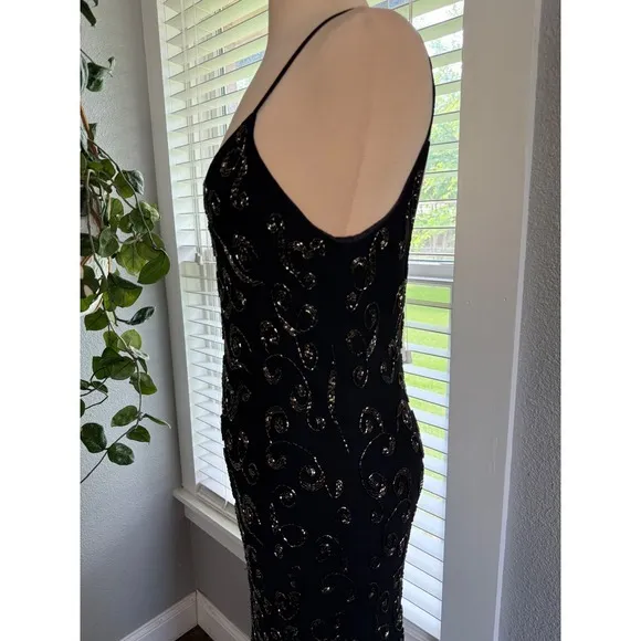 Vintage Sue Wong Nocturne Silk Beaded Assymetric‎ Hem Size 12 90's Y2K - Image 4