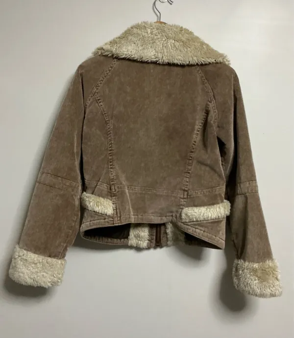 Big Chill Vintage Brown Corduroy Sherpa Collar Jacket Size L - Image 2