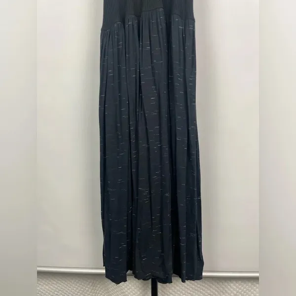 LNA Heathered Black Ribbed Halter Casual Fit &‎ Flare Dress - Image 2