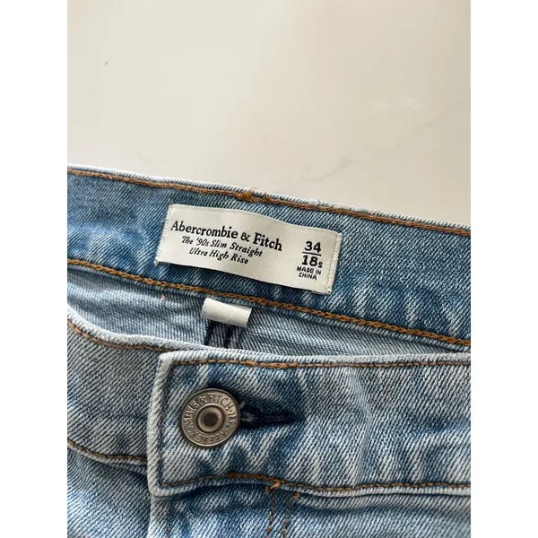 Abercrombie & Fitch 90s Straight Jeans Women's 34 18S Ultra High Rise NWT - Image 7