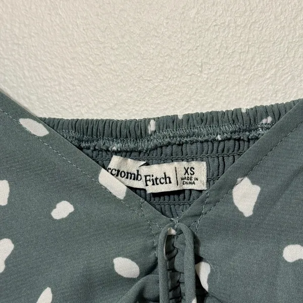 Abercrombie & Fitch Polka Dot Midi Dress Size XS Teal Green - Image 2