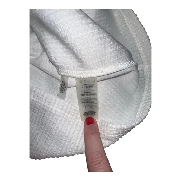 Calvin Klein White Textured Balloon Sleeve‎ Blouse, Womens Large (Approx) - Image 7