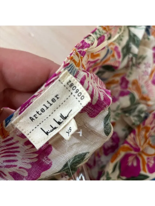 Nicole Miller Artelier NWOT Women's Boho Floral Halter Blouse Size XS - Image 6