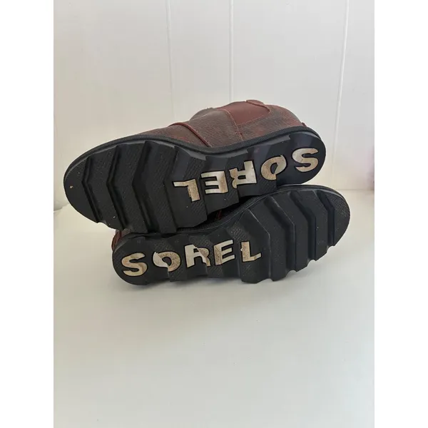 Sorel Joan of Arctic Wedge II Chelsea Boots Brown Leather NL3346-282 Womens 8 - Image 4