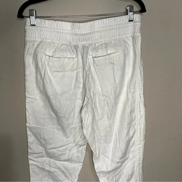Athleta Cabo Linen Jogger‎ Tall White High Rise Drawstring Pull On Pants - Image 7