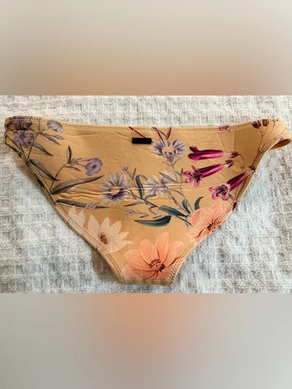 TRIANGL Neoprene Yellow Floral Bikini Bottoms, sz. Large - Image 3