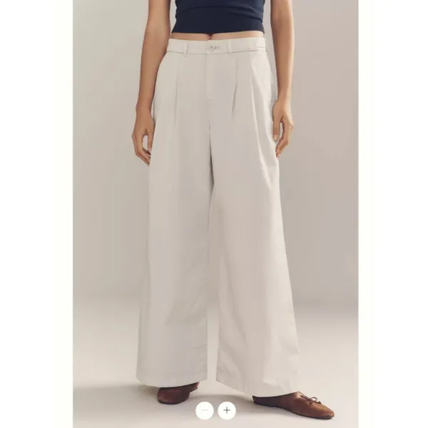 By Anthropologie Low-Rise Pleated Wide-Leg Trousers - Image 3