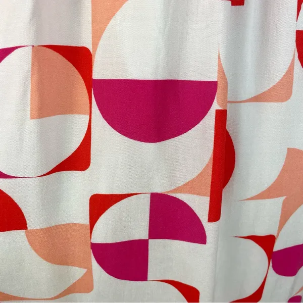 Emily Wonder Geometric Mid Mod Sundress Retro A-Line Mini Print Ruffles Plus 1X - Image 7
