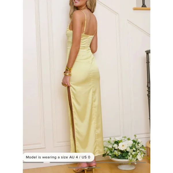 Beginning Boutique Maxi Dress Honey Size US2 Yellow - Image 5
