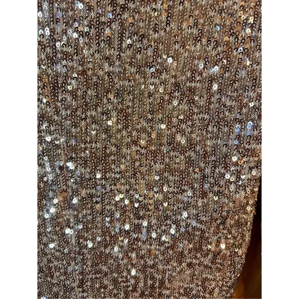 Bebe Ruched Sequin Mini Dress Hazelnut/Silver XXS Nwt (4150) - Image 8