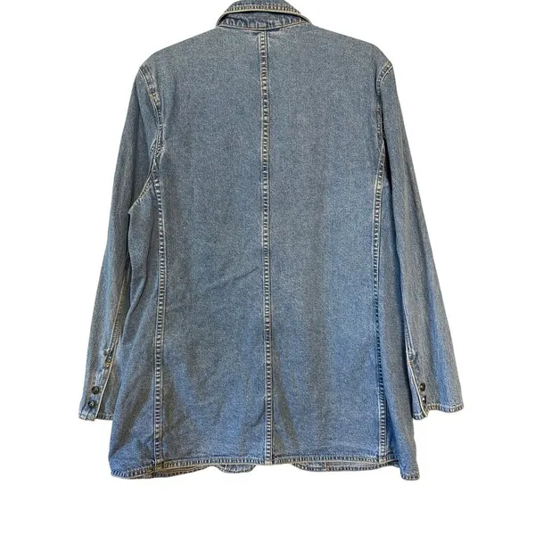Vintage 80's LizWear Denim Blue Blazer‎ Jacket Sz12 - Image 6