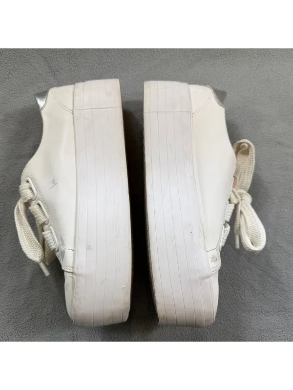 Bershka Women’s White Silver Platform Sneakers Chunky Lace Up EU 37 US 6.5 - Image 9