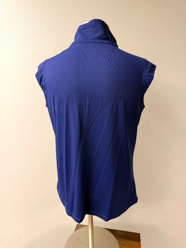 IBKUL Sleeveless Zip Polo Tank Blue Size L - Image 6