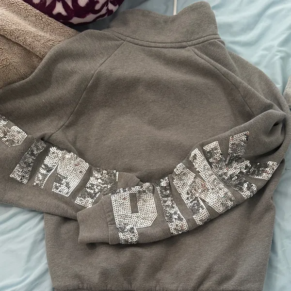 PINK Half-Zip Sweatshirt - Image 3