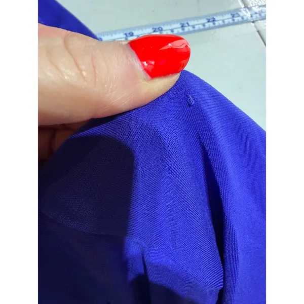 Karen Millen Royal‎ Blue Draped Ruched Bodycon Dress S Cage Neck Cocktail Glam - Image 10