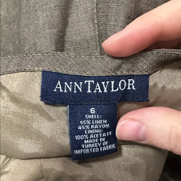 Ann Taylor Side Zip Flare Hi-Rise Beige/Tan Trouser Pant size 6 flaw - Image 7