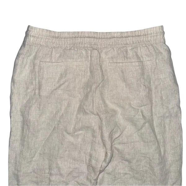 Athleta Retreat High Rise 100% Linen Ankle Pants Undyed Size XL Pull On Neutral - Image 5