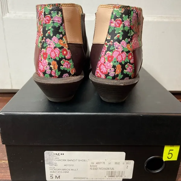 Coach Patchwork Bandit Cowboy Boot Short Patchwork Americana Hickory/Brick 5 - Image 5