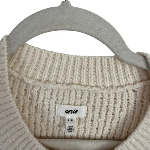 Aerie Chelsea Jacket Cream Boucle Balloon Sleeve Popcorn Yarn‎ Womens Large - Image 6