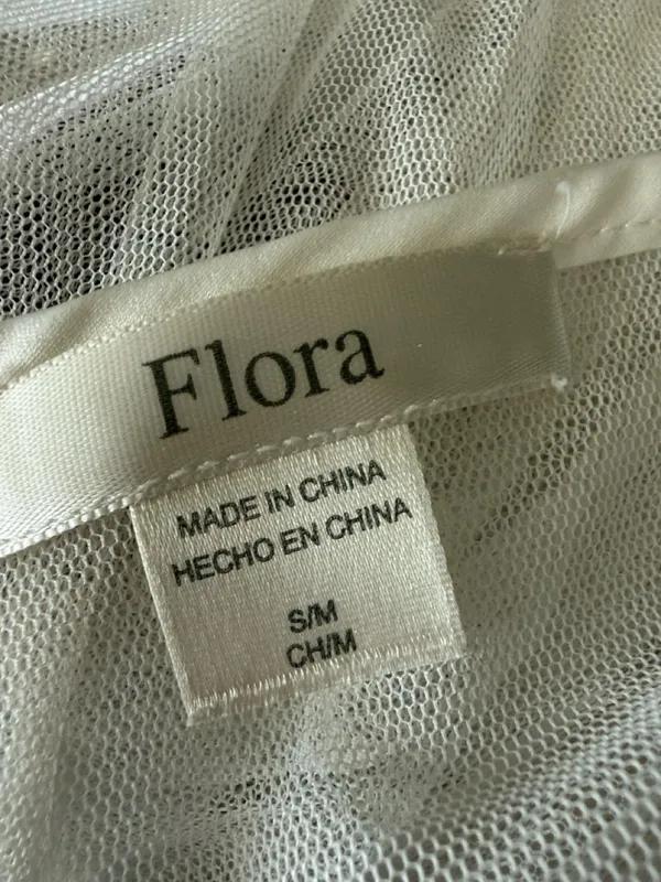 Ivory Mesh Bridal Robe White - Image 8