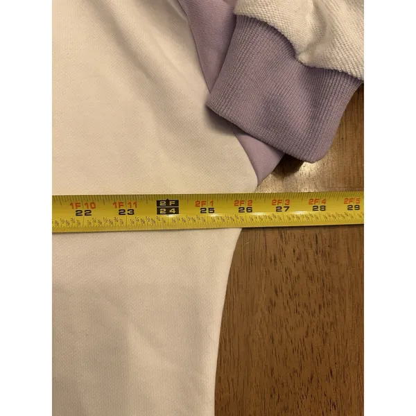 Rugby Sweatshirt Oversized White & Purple Light Size Large Women’s Runs Big!! - Image 4