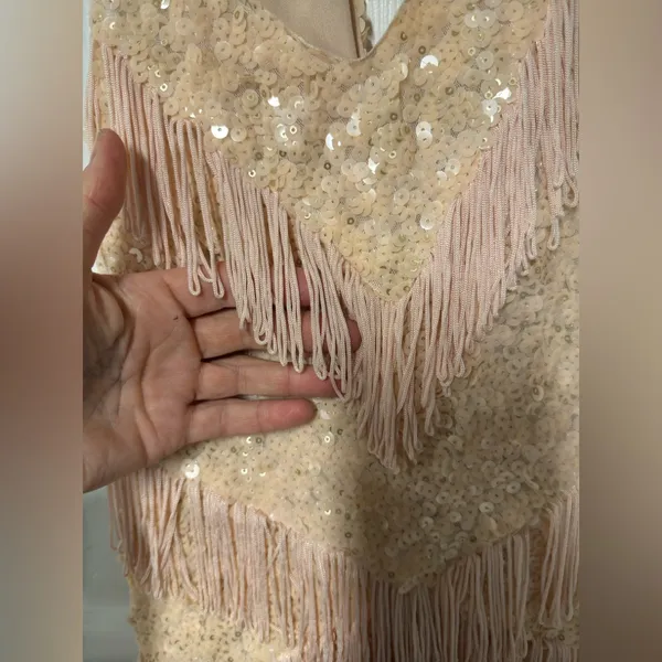 Gianni Bini Beige Sequin Dress - Image 3