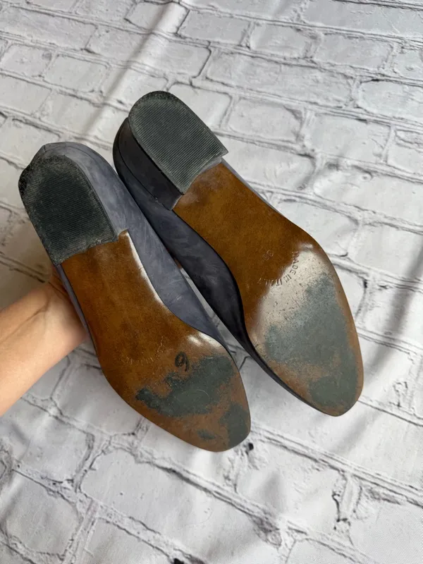 Vintage 1980s Laura Ashley Blue Suede Pumps Made In Italy Size 38 Cottage Core - Image 9