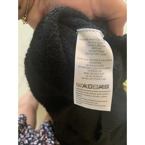 Anthropologie Black Draped Knit Sweater Women’s Large Long Sleeve - Image 4