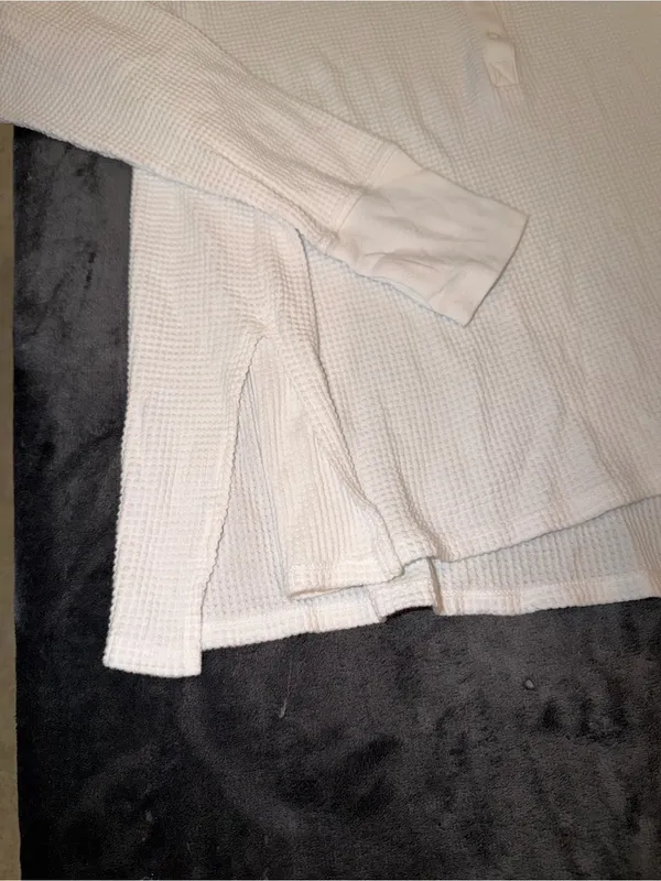 Aerie Offline Wow! Waffle Henley T-Shirt in White Size XS New with tags - Image 9