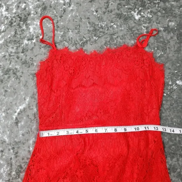 Lulu's Manning Red Lace Tiered‎ Midi Dress - Image 5