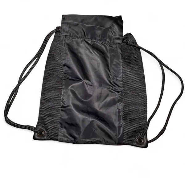 Lululemon Black Drawstring Backpack Gym Sack Lightweight Nylon Bag with Zip Pock - Image 2