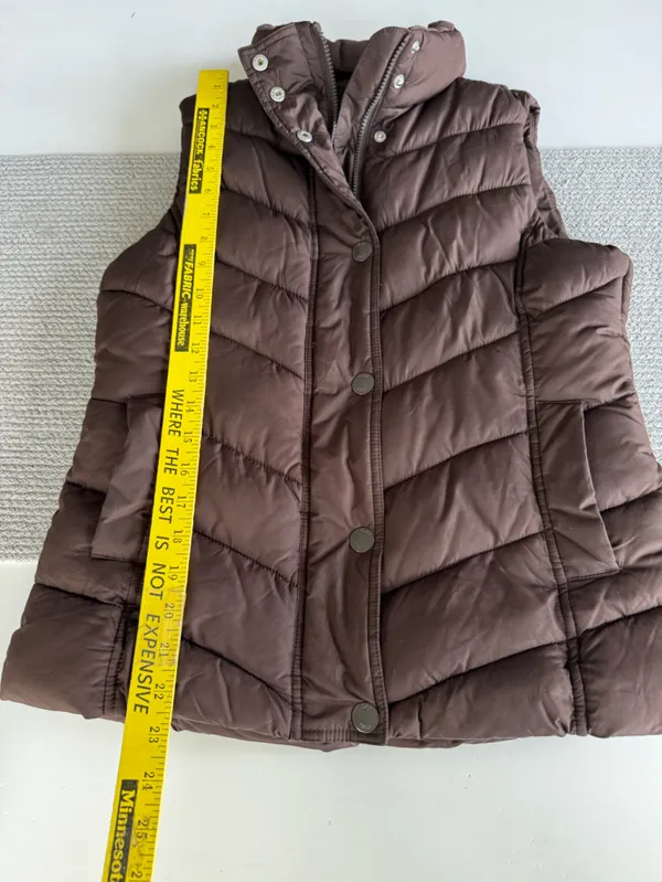 GAP Chocolate Brown Puffer Vest Size Small - Image 5