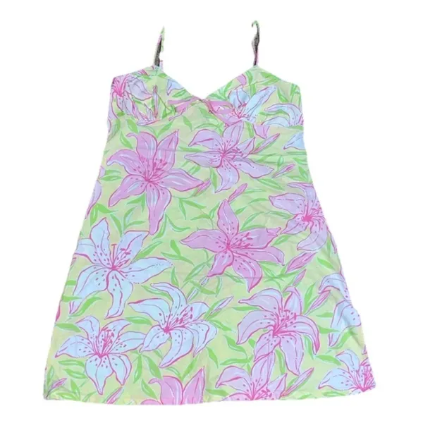 Lilly Pulitzer Vintage VTG Y2K Floral Slip Dress‎ Sundress Medium - Image 2
