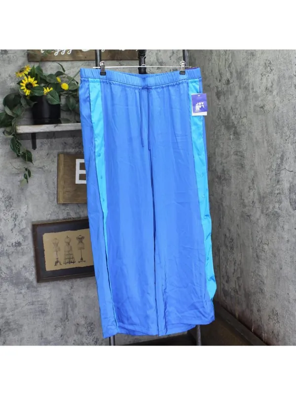 NWT Joylab Womens Low-Rise Satin Tear Away Track Pants 94628907 Vibrant Blue XL - Image 2