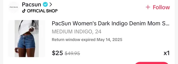 PacSun Indigo Mom Shorts - Image 2