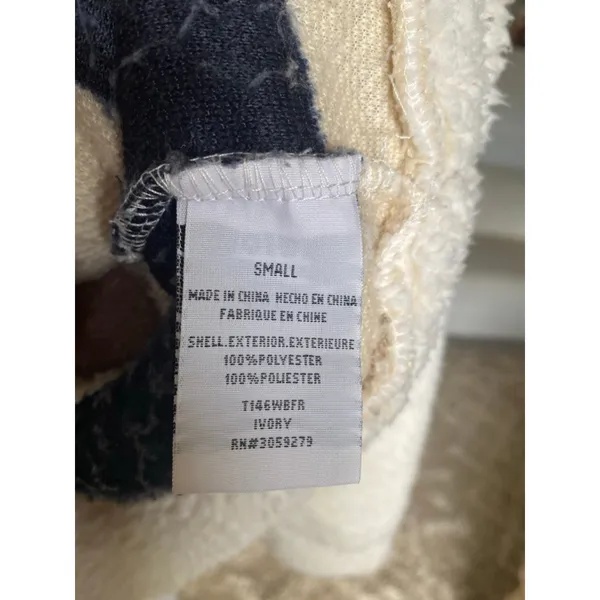 TS Sherpa Teddy‎ Boucle Pullover Sweater Buttery Soft Striped Fleece Winter Cozy - Image 5