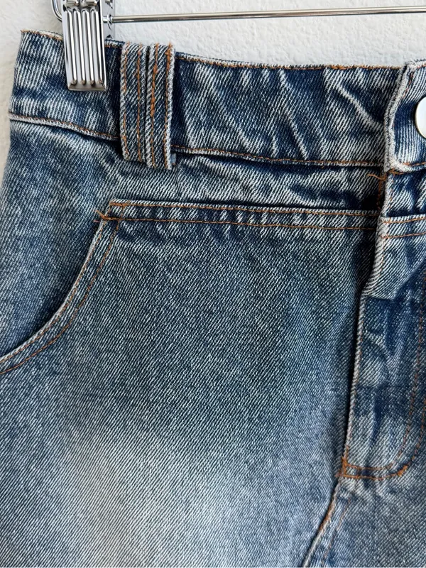 Le Lis Collection Denim Mini Skirt XS Blue Wash Cotton Y2K Casual - Image 3