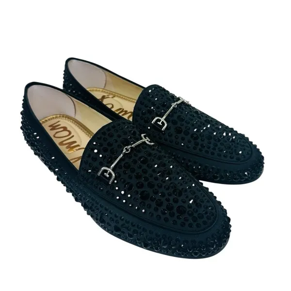 Sam Edelman Loraine Bling Bit Loafer Flats Black Embellished Size 7M NWB - Image 4