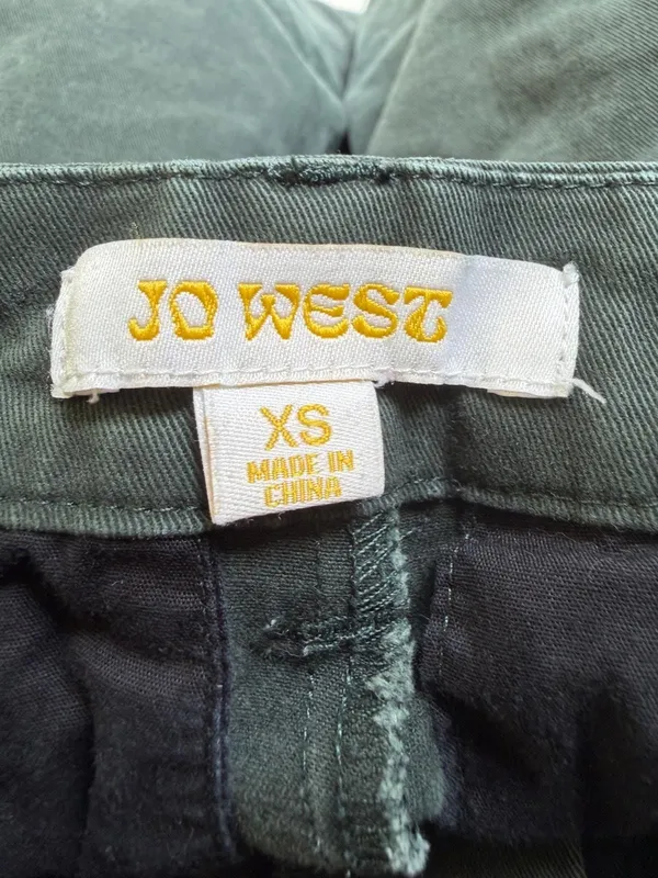 JO West Dark Green High Waist Wide-Leg Cotton Denim Trouser Pants Size XS - Image 2