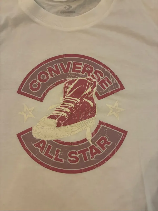 Converse Women’s White Graphic Converse All Star T-Shirt Size Small - Image 2