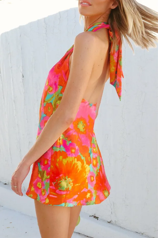 Show Me Your MuMu Jasmine Tie Mini Dress in Miss Malibu - Image 5