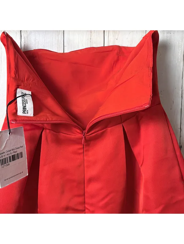 Princess Polly Red Corset Mini Dress Strapless US 4 - Image 4